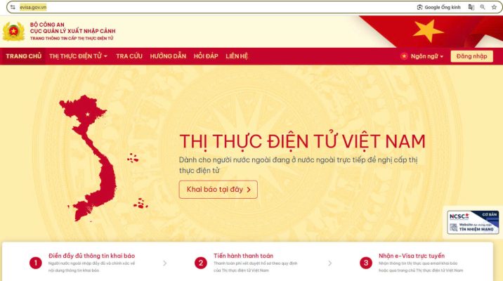 Địa chỉ trang web xin visa điện tử Việt Nam